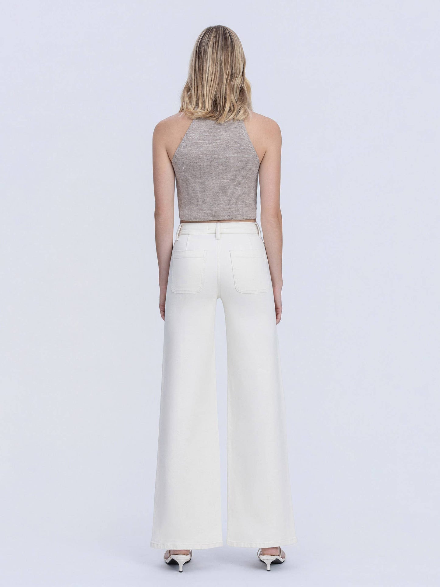 VERVET - Olivia Natural Drawstring Wide Leg Jean