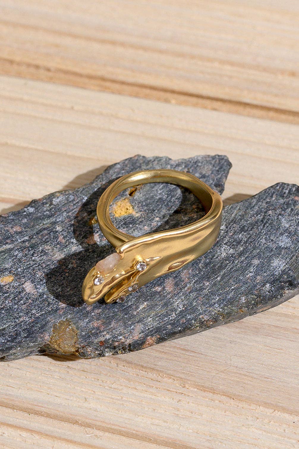 Feather Clear Quartz Ring