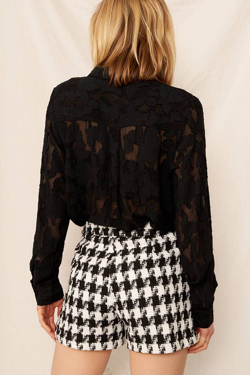 Burnout Button Down Blouse