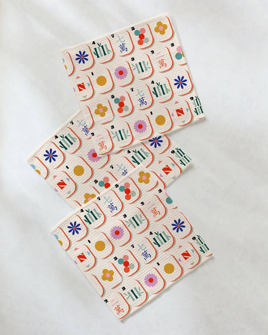 Geometry Tile Toss Dishcloth Set - Mahjong