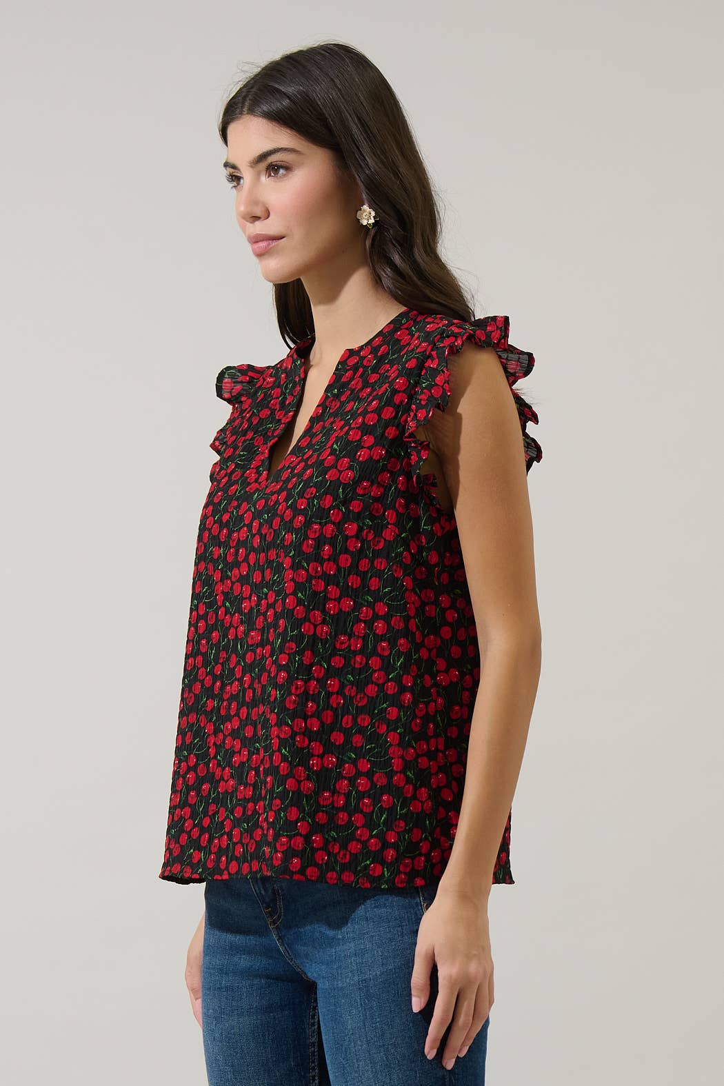 Cherry Crush Ruffle Blouse
