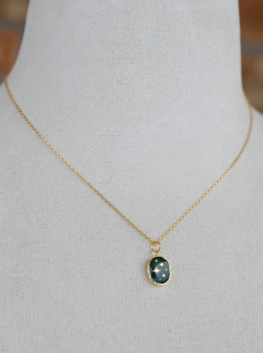 Celestial Gemstone necklace: Apatite Stars / 20