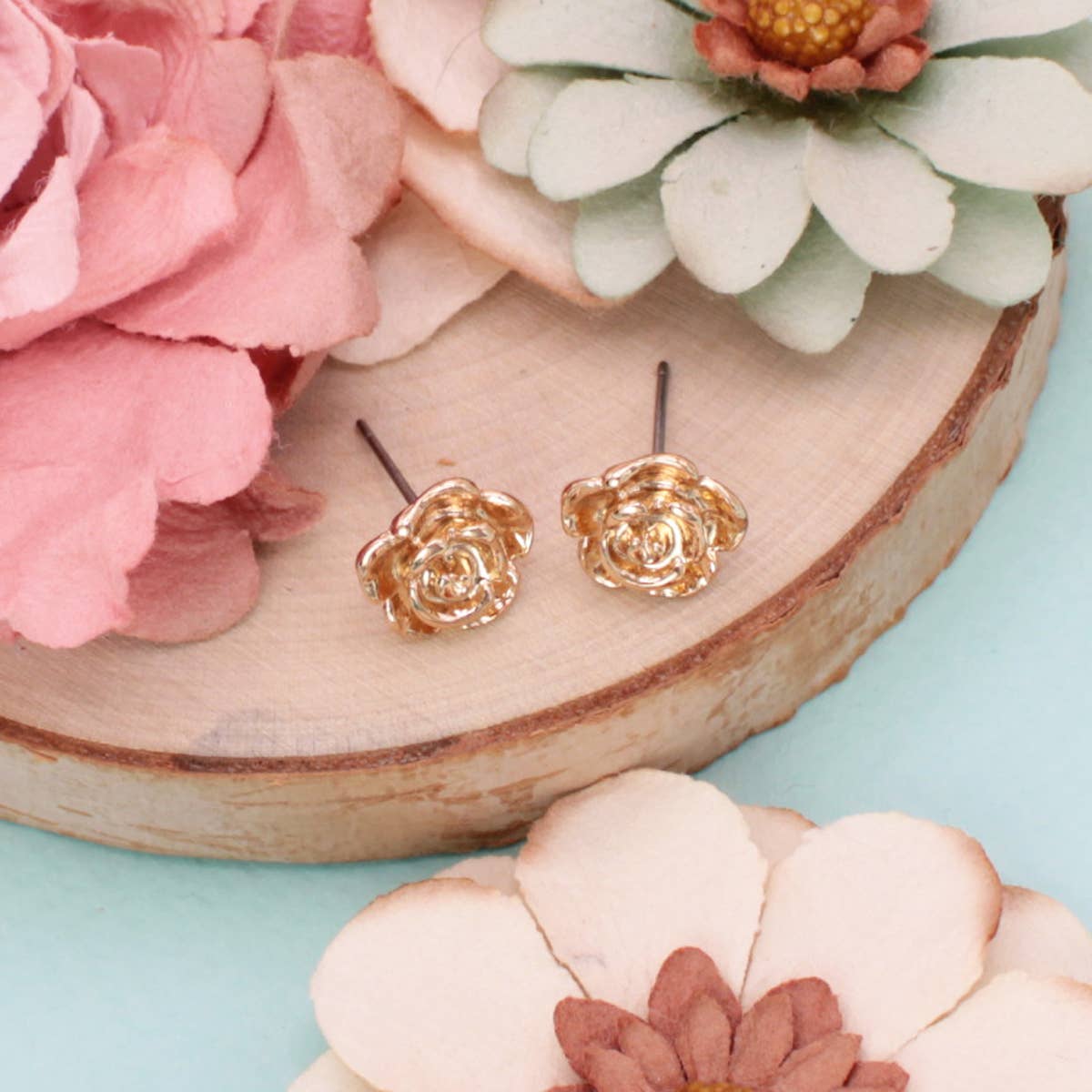 Garden Dahlias Fine Art Flower Earrings