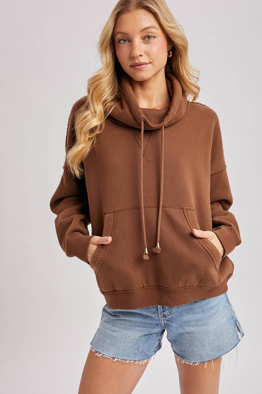 Cowl Neck Pullover Sweatshirt