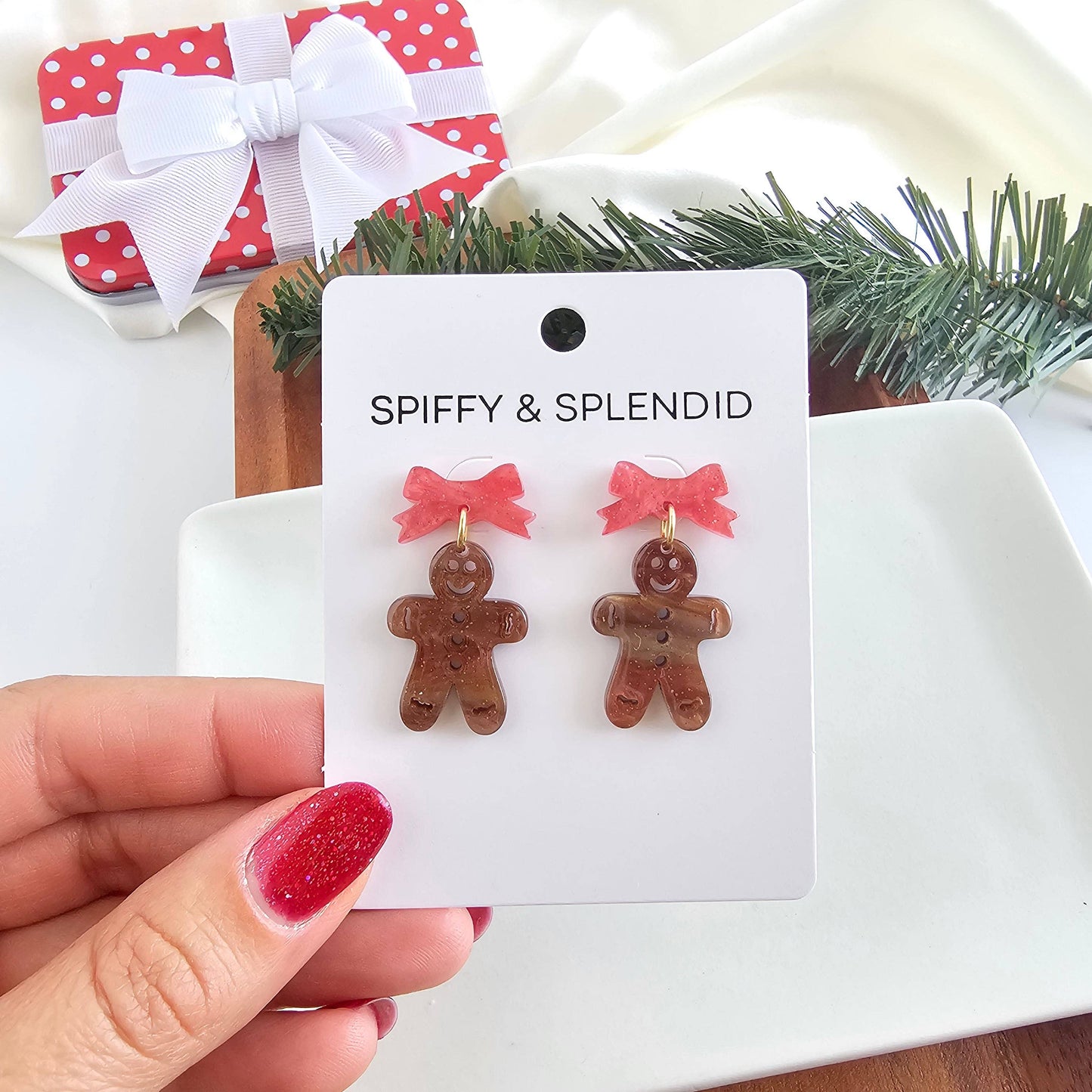 Bow Gingerbread Earrings