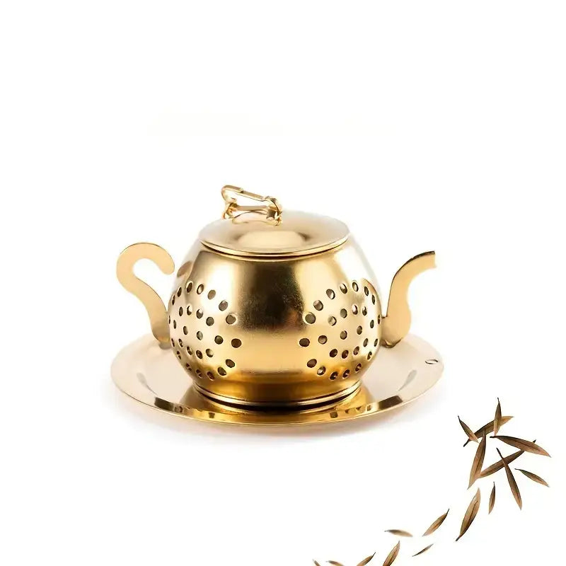 Golden Teapot Shaped Tea Infuser