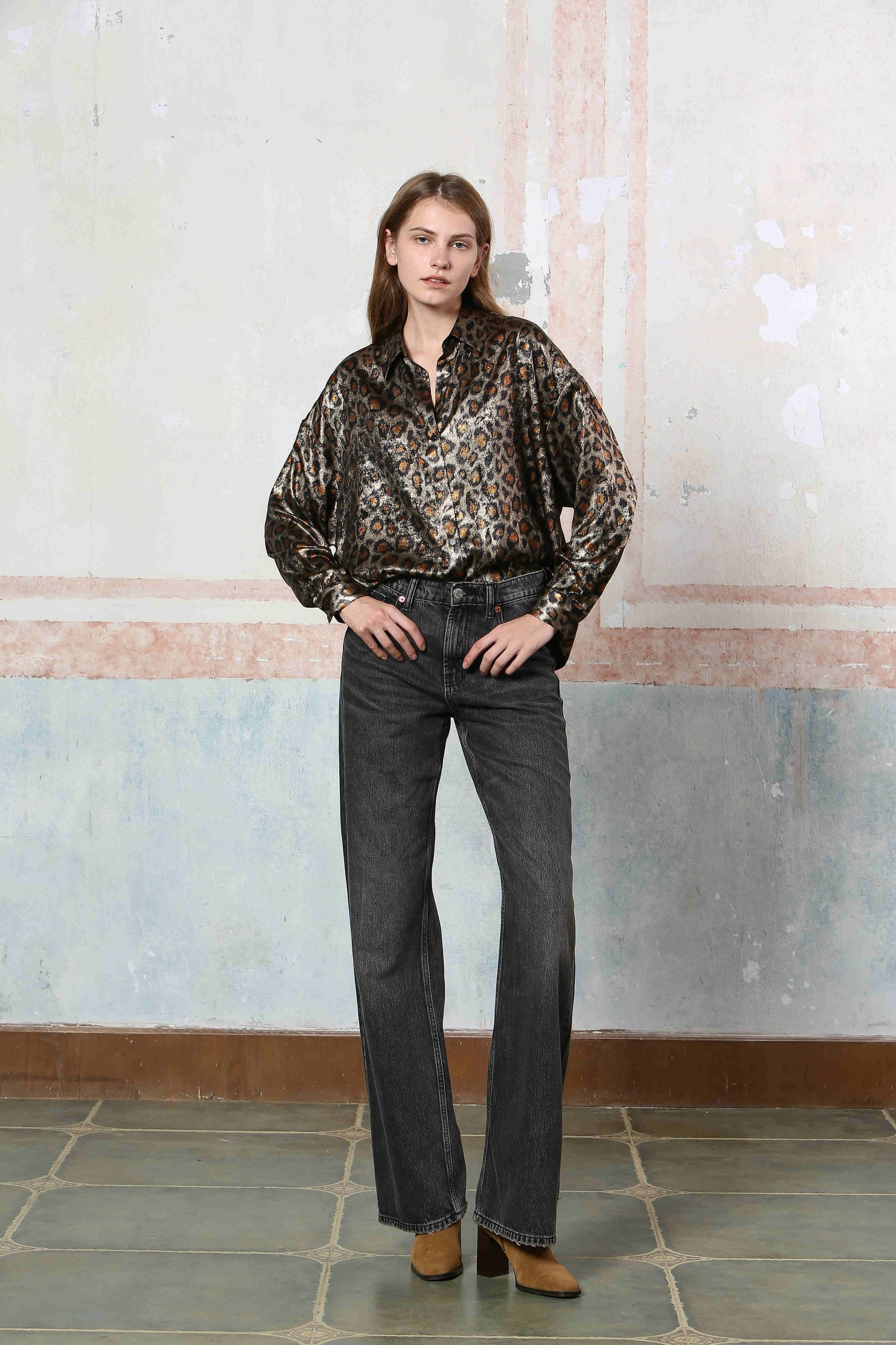 Shimmer Animal Print Blouse