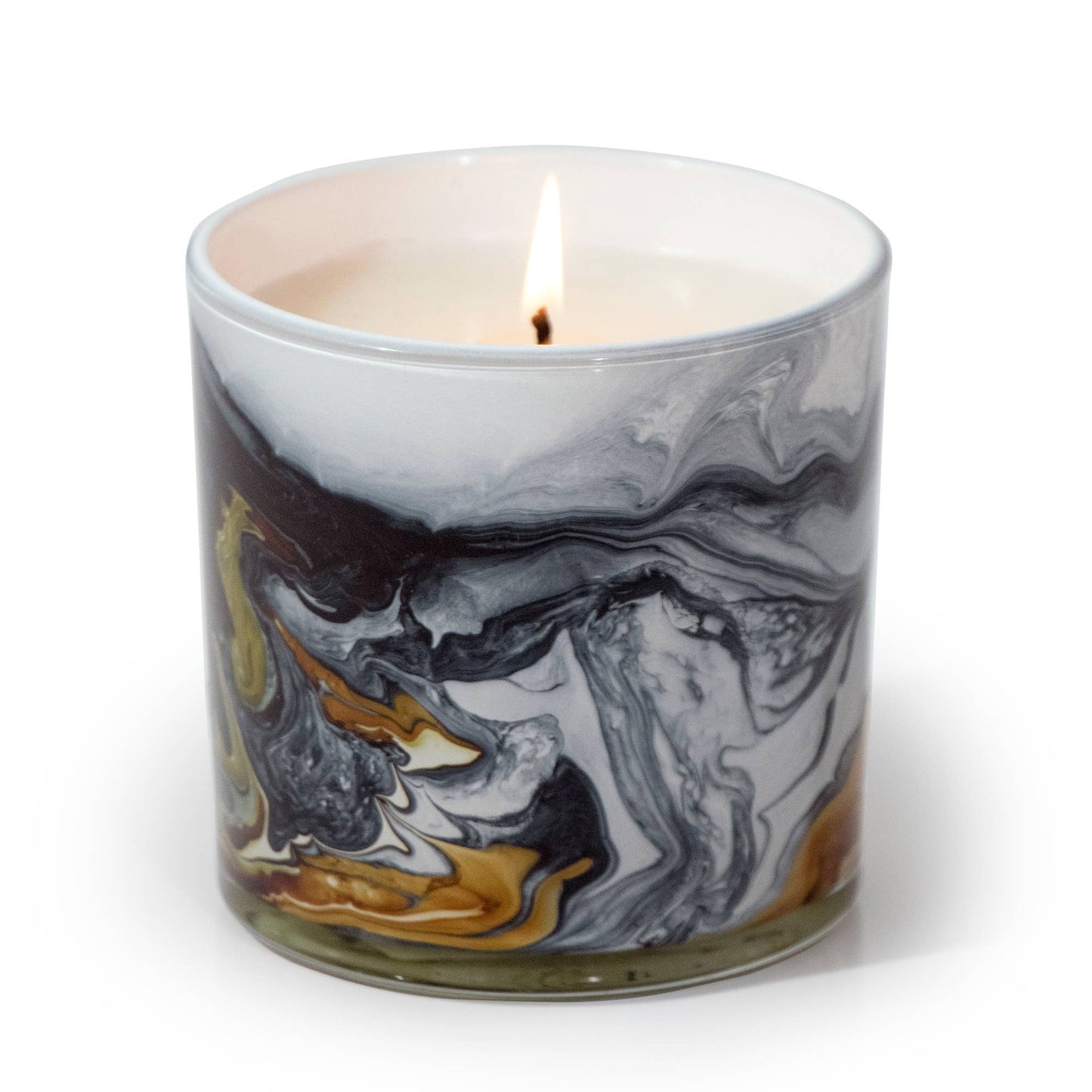Palo Santo & Rose Swirl Glass Candle