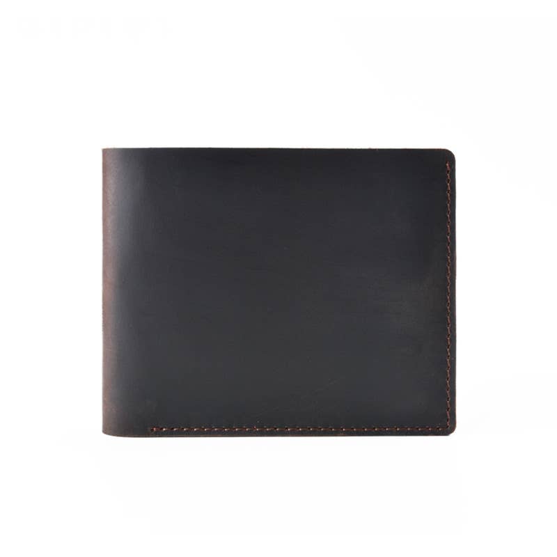 Handmade Bifold Leather Wallet - Black