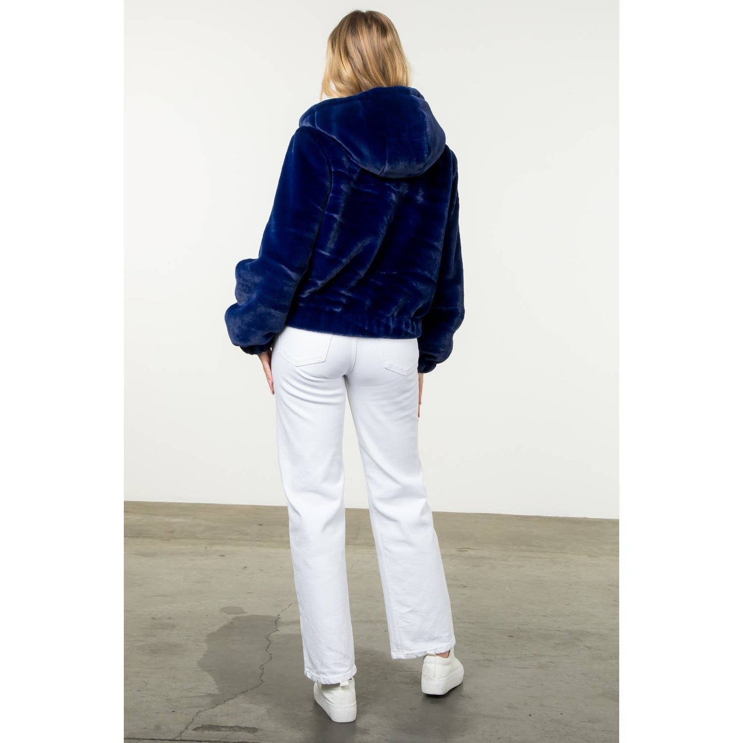 Deep Royal Faux Fur Jacket
