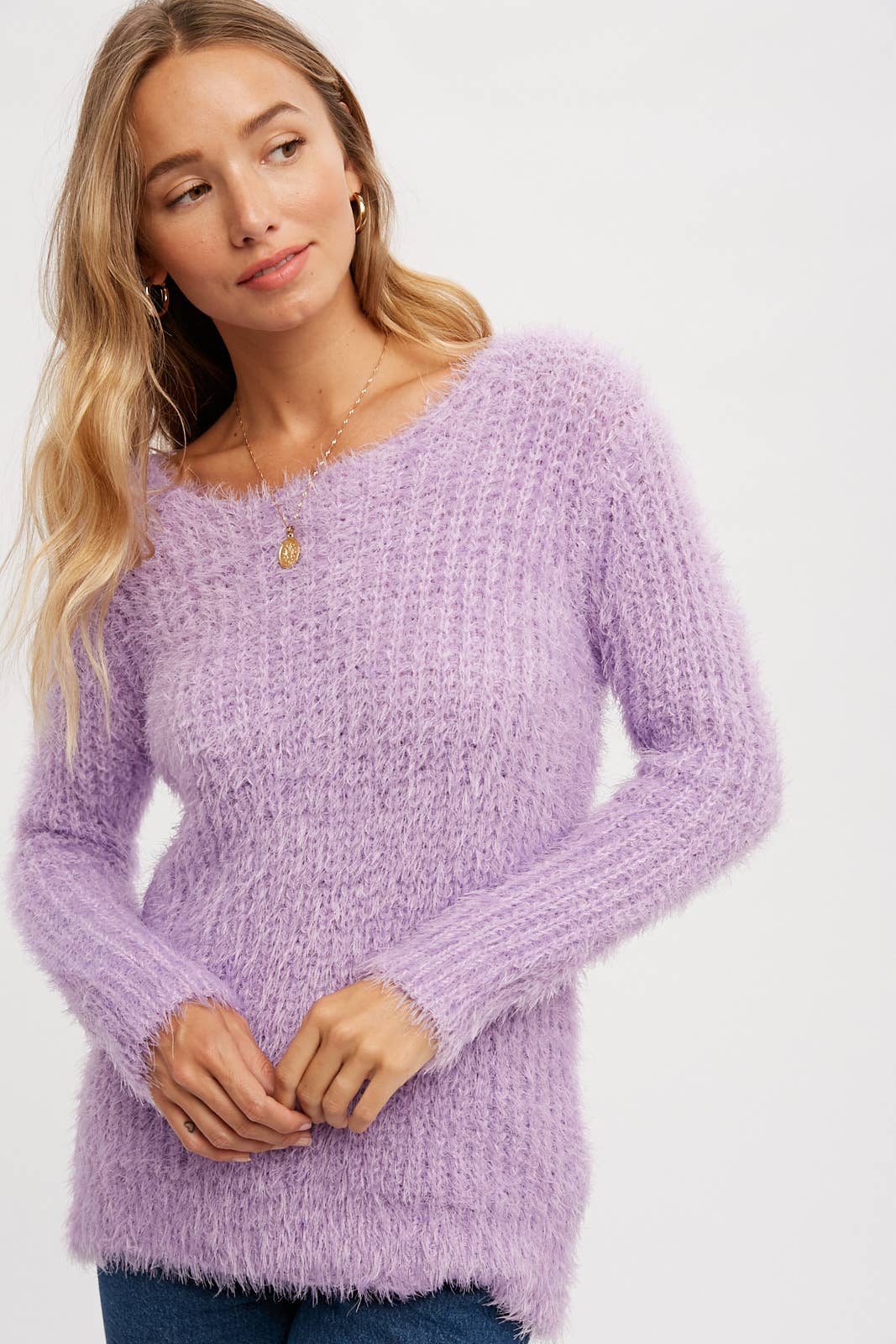 Lavender Fuzzy Sweater