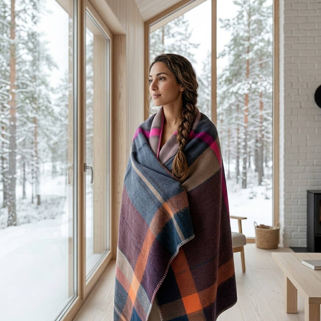 Alpaca Throw Blanket - Bordeaux
