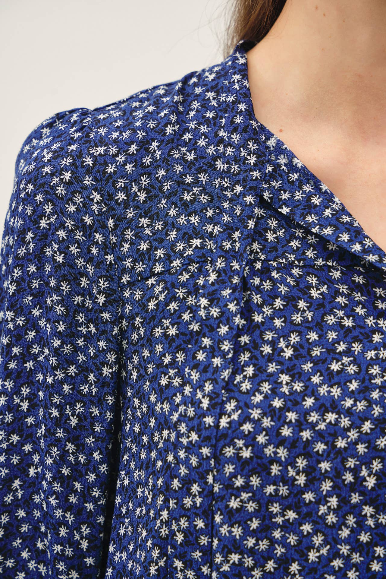 Deep Navy Ditsy Floral Blouse