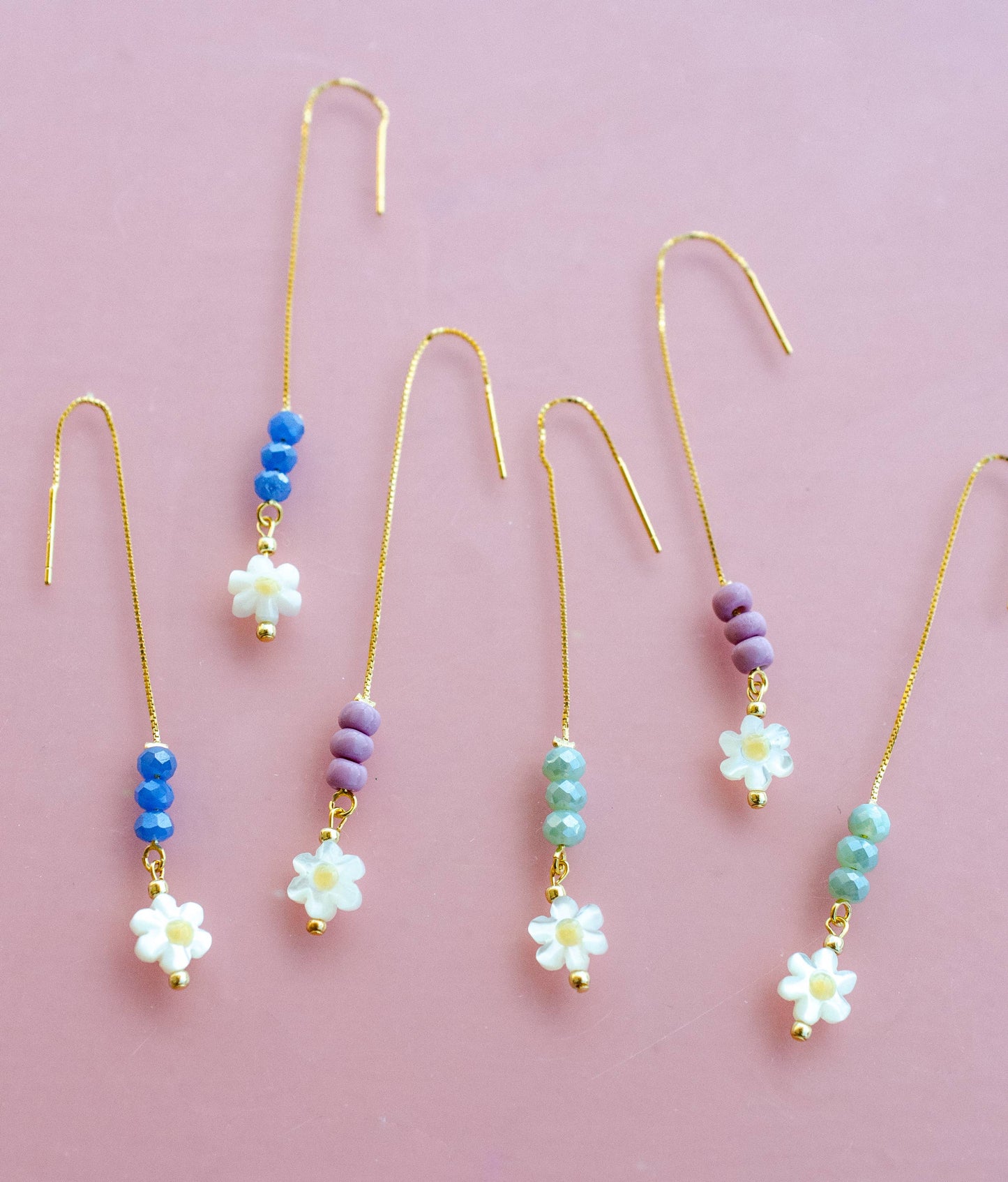 Flower Threader Earrings