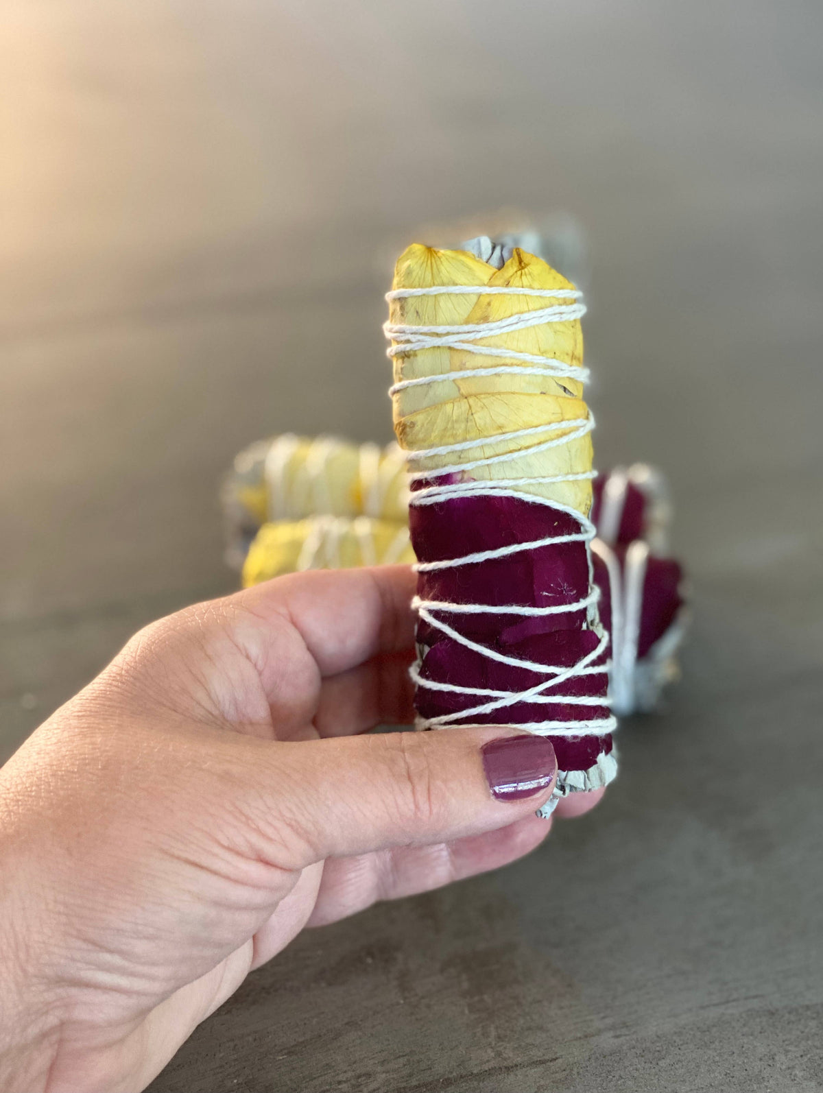 White Sage Smudge Sticks w/ Dried Rose Petals