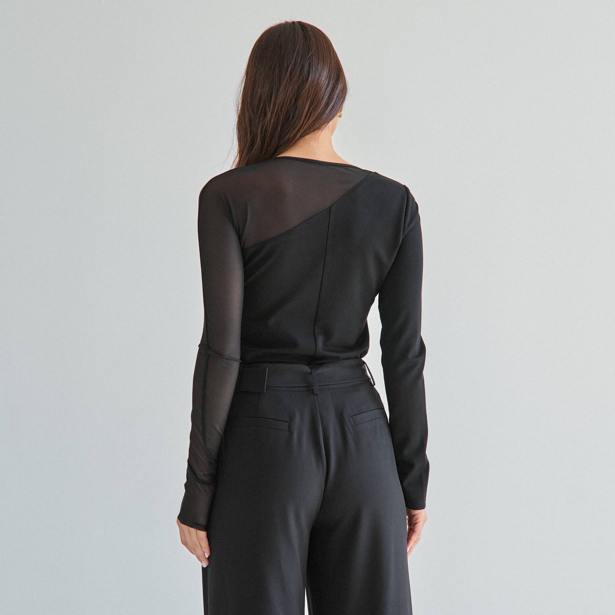 Chic Semi-Sheer Long Sleeve Top