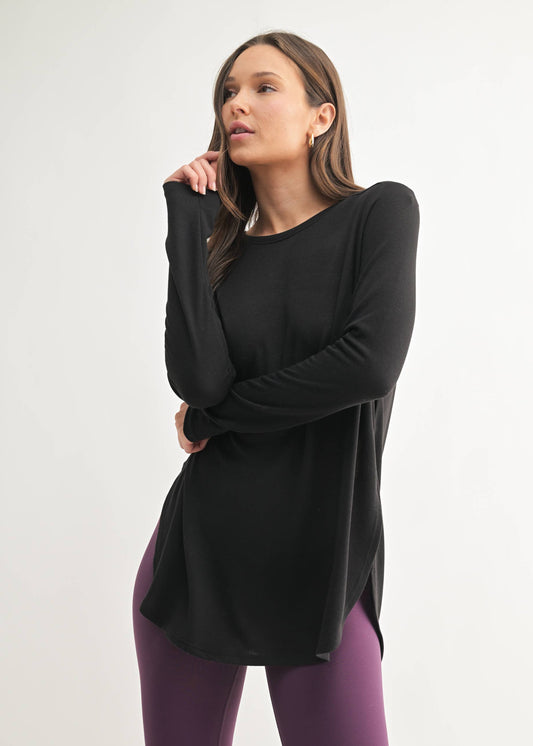 Long Sleeve Flow Top with Side Slit