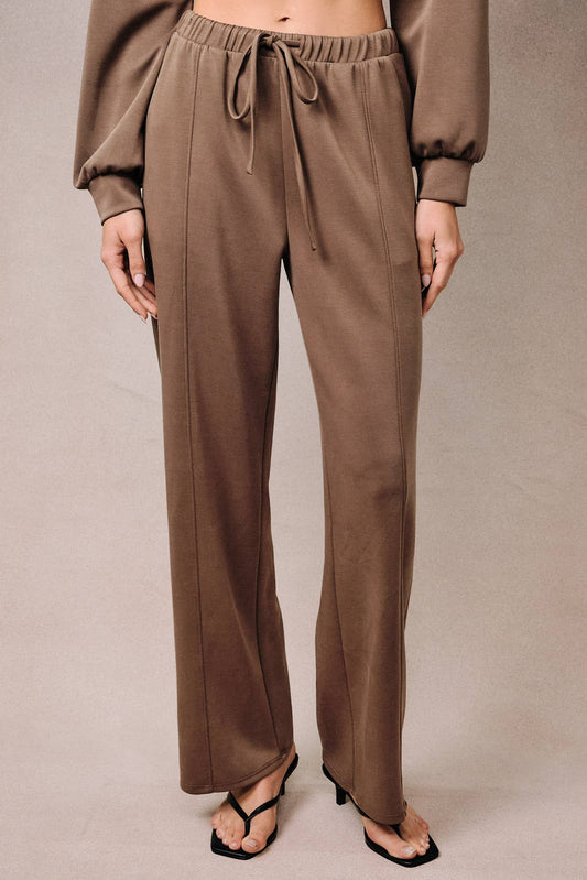 Front Seam Wide Leg Lounge Pants