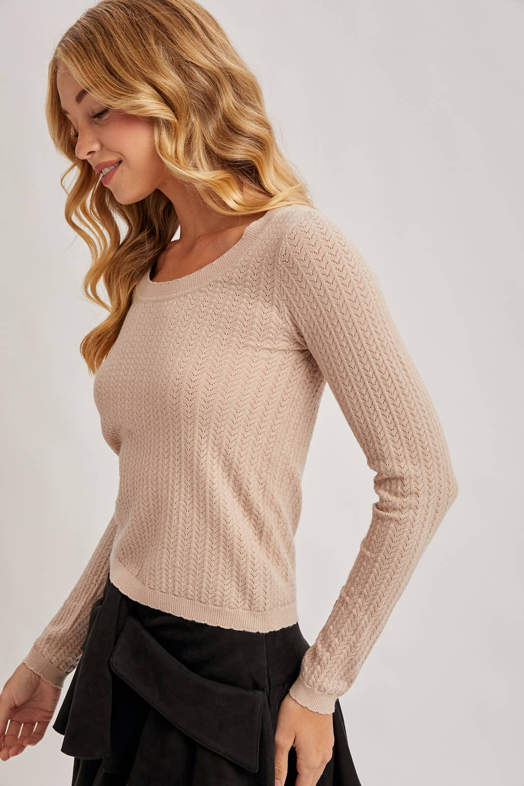Pointelle Knit Sweater