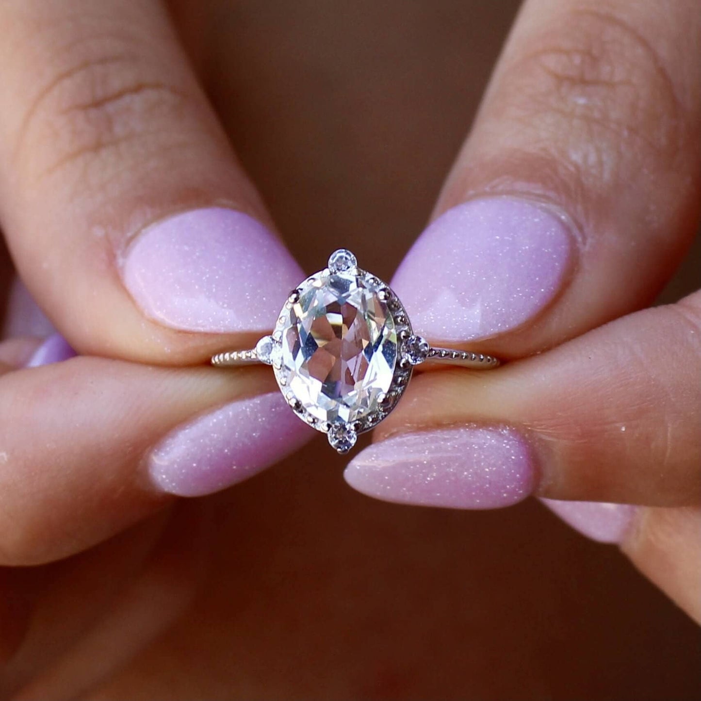 White Topaz Versailles Ring