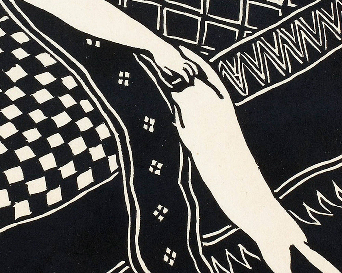Vintage Nude Fine Art Print | Woman petting cat | Edvard Munch