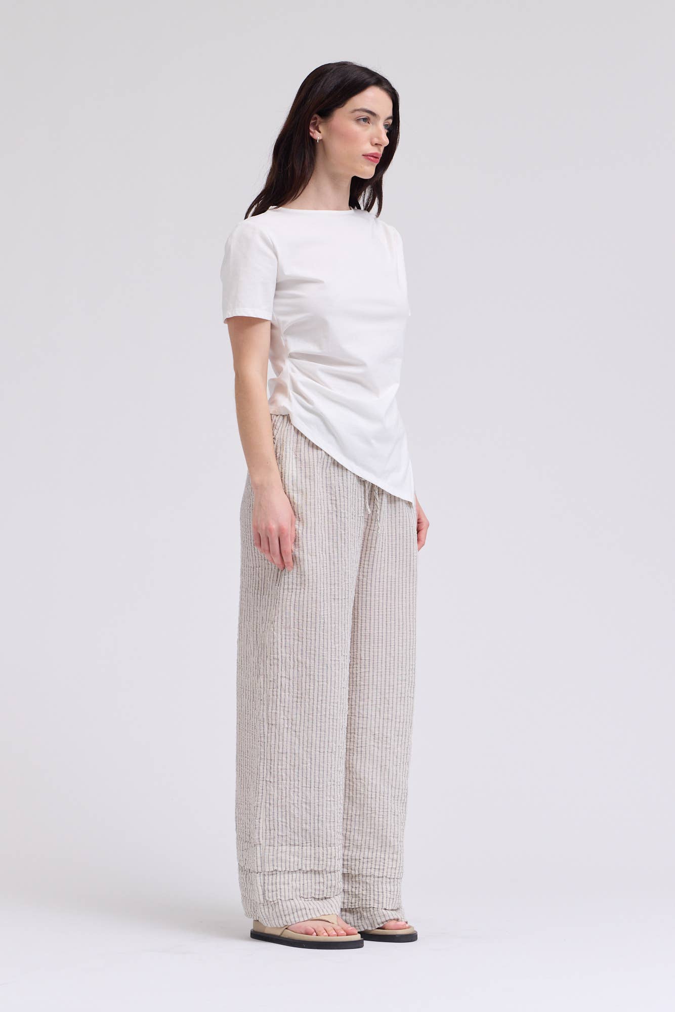 Asymmetric Jersey Top - Off White