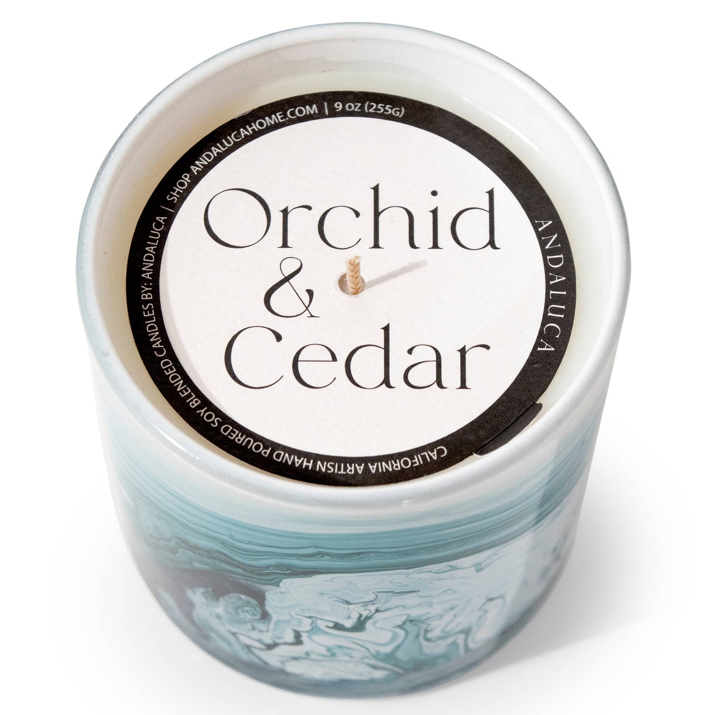 Orchid & Cedar Swirl Glass Candle