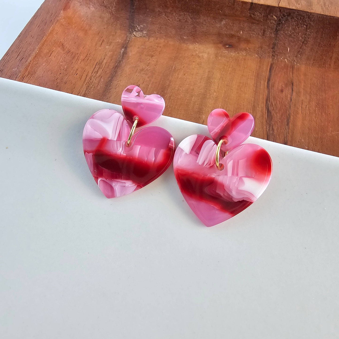 Darling Heart Earrings - Strawberry Fizz