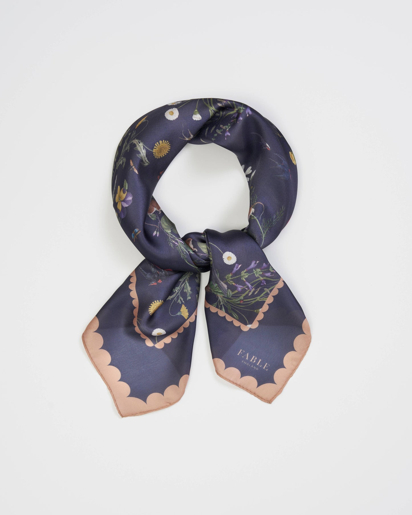 Navy Running Bunny Toile Square Scarf