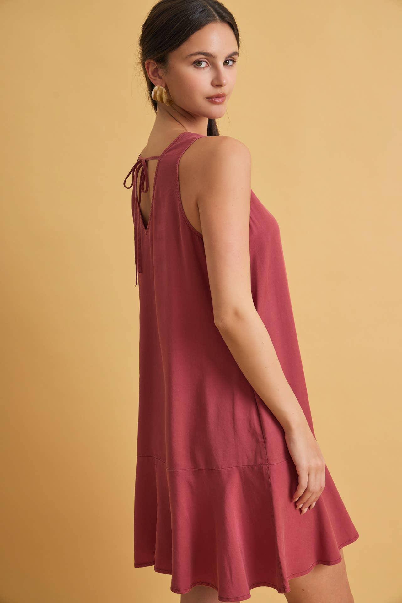 Ruffle Hem Mini Dress