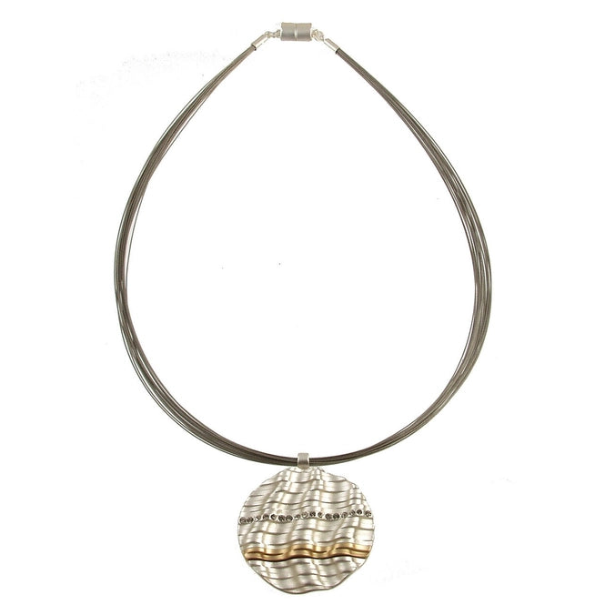 Silver, Gold, & Sparkle Pendant Necklace