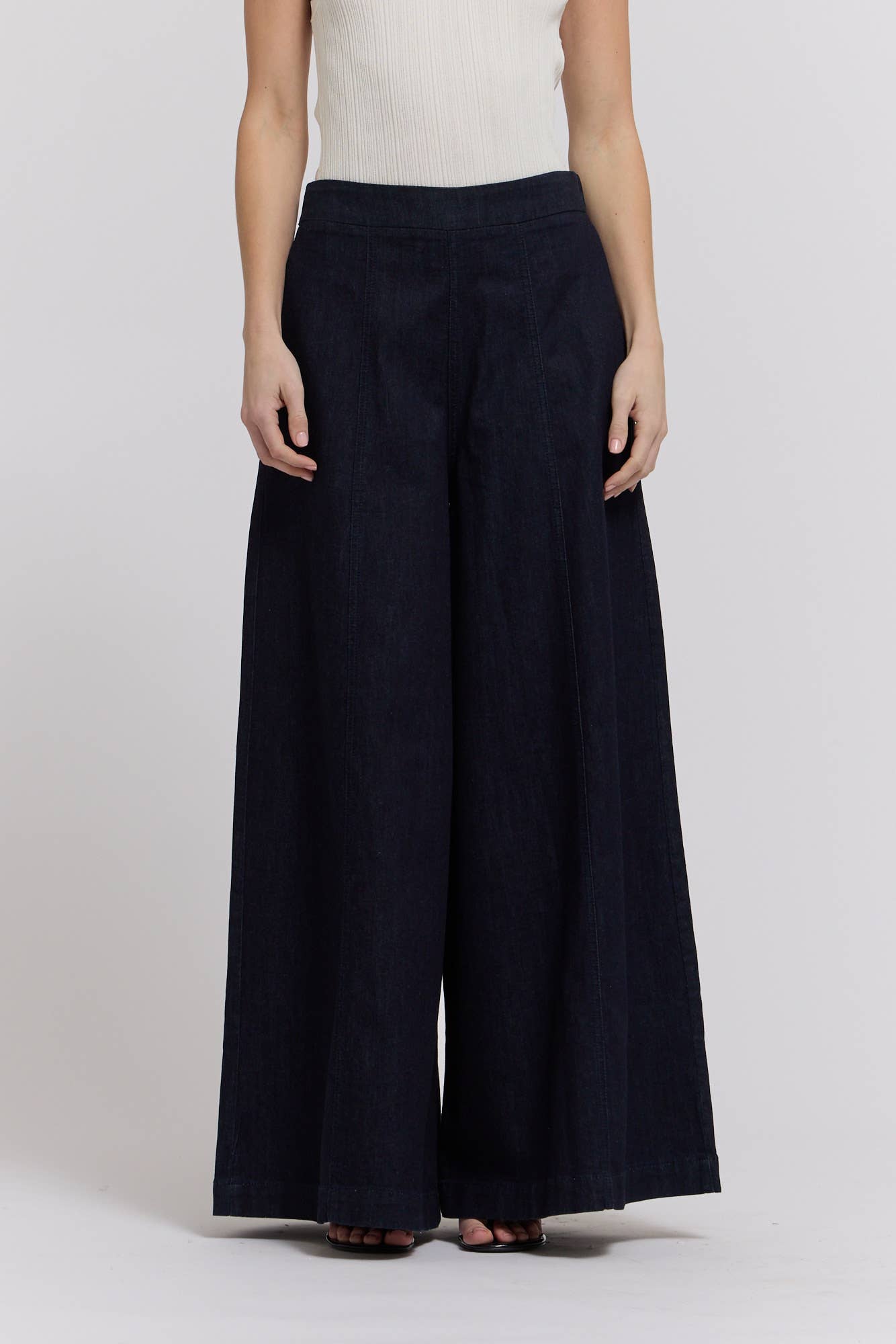 Denim Panel Maxi Pants