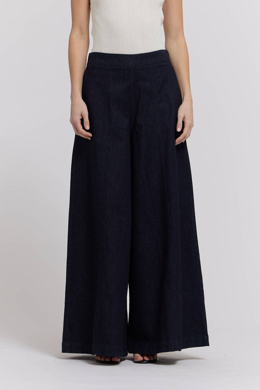 Denim Panel Maxi Pants
