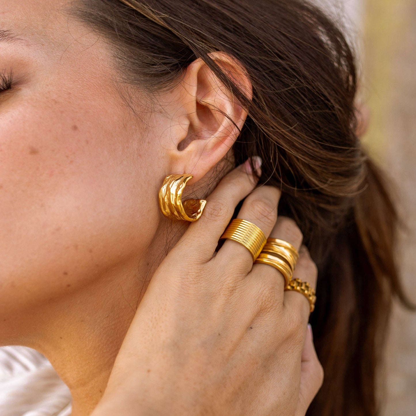 Melted Hoops - Gold