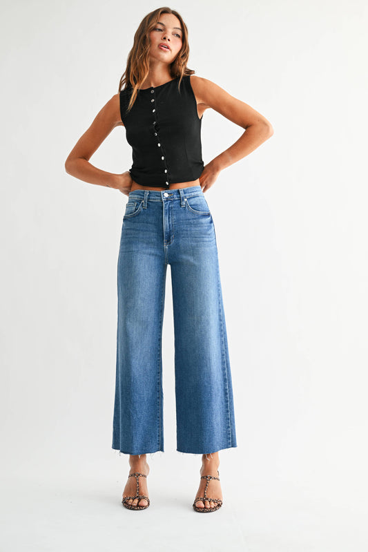JUST BLACK DENIM Scissor Cut Wide Leg - Medium Wash