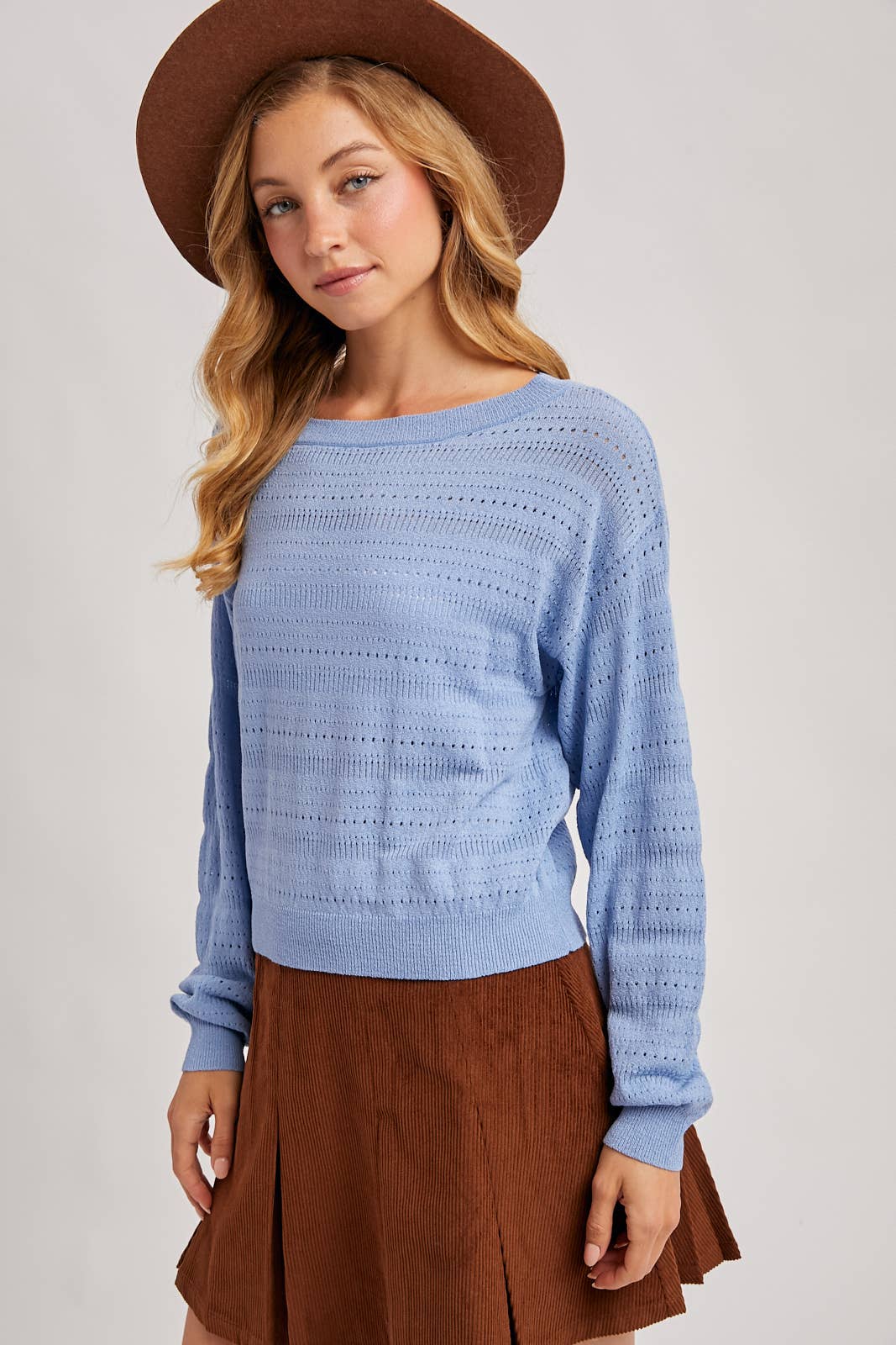 Lightweight Open Knit Pullover Top
