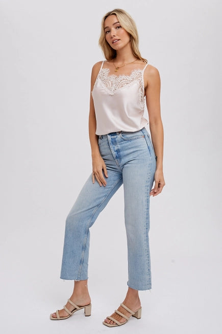 Silky Lace Trim Camisole