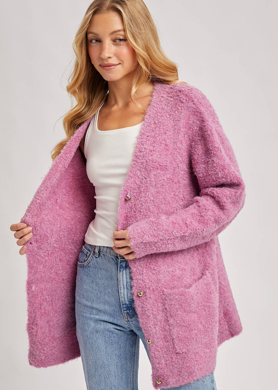 Fuzzy Boucle Cardigan