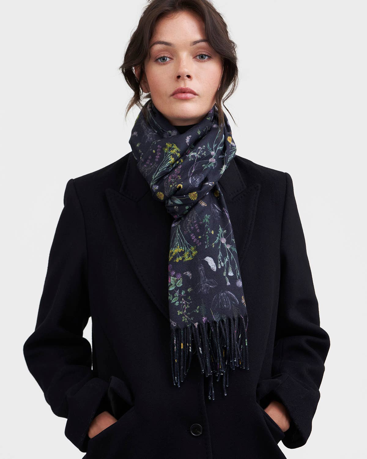 Wilderness Black Tassel Scarf