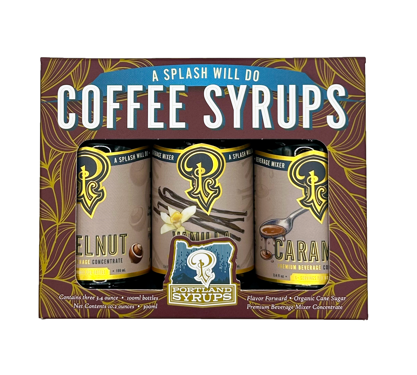 Coffee Syrups - Vanilla, Hazelnut, Caramel Gift Set