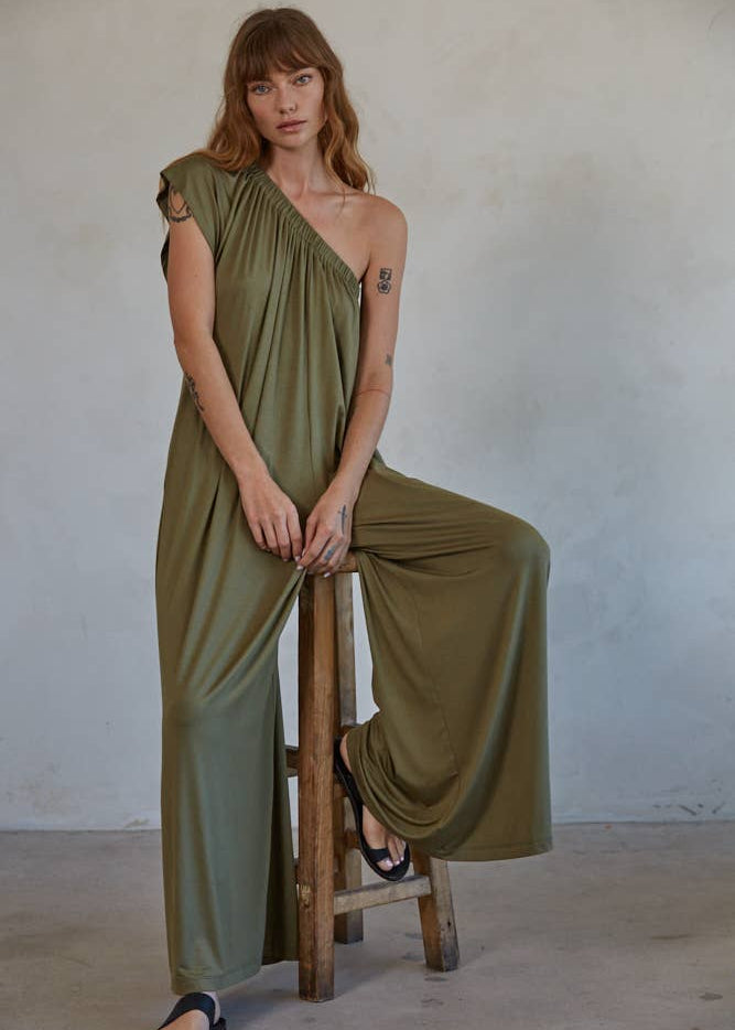 Olivia One Shoulder Wide Leg Jumpsuit