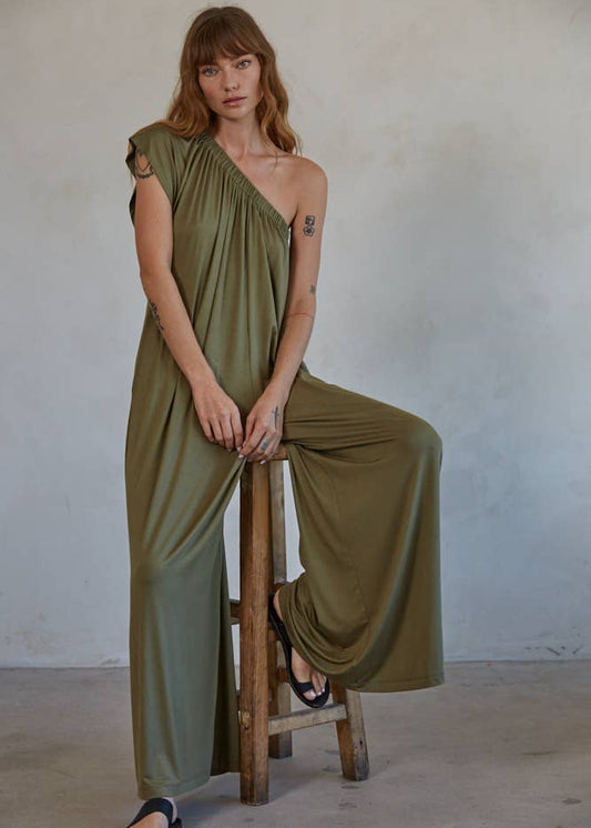 Olivia One Shoulder Wide Leg Jumpsuit