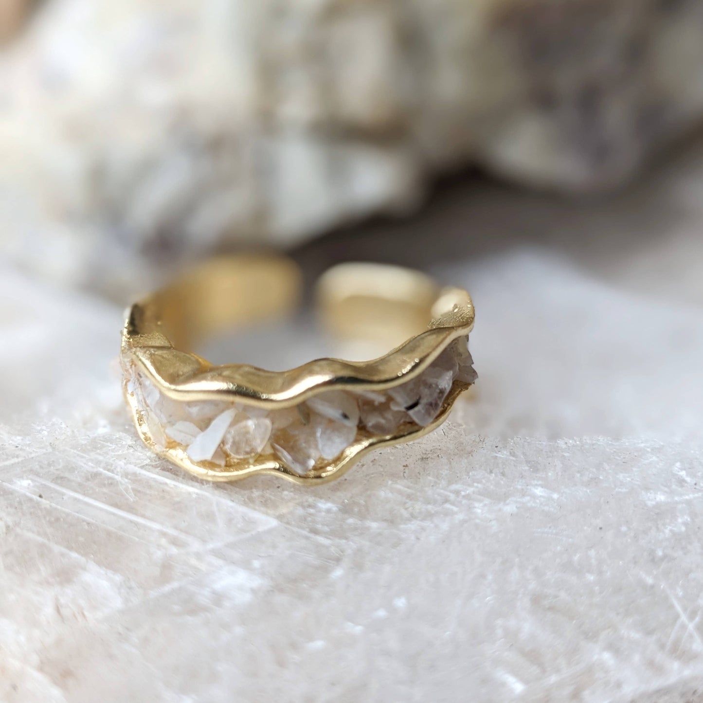 Mother of Pearl Moonstone Ring