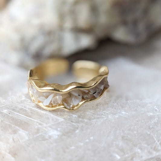 Mother of Pearl Moonstone Ring