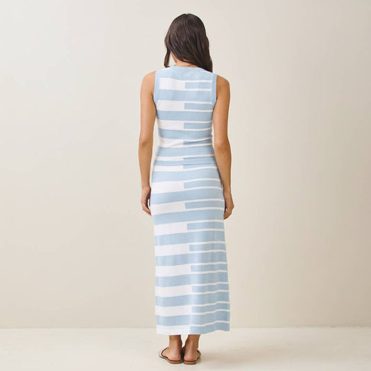 Colorblock Knit Vest & Skirt Set