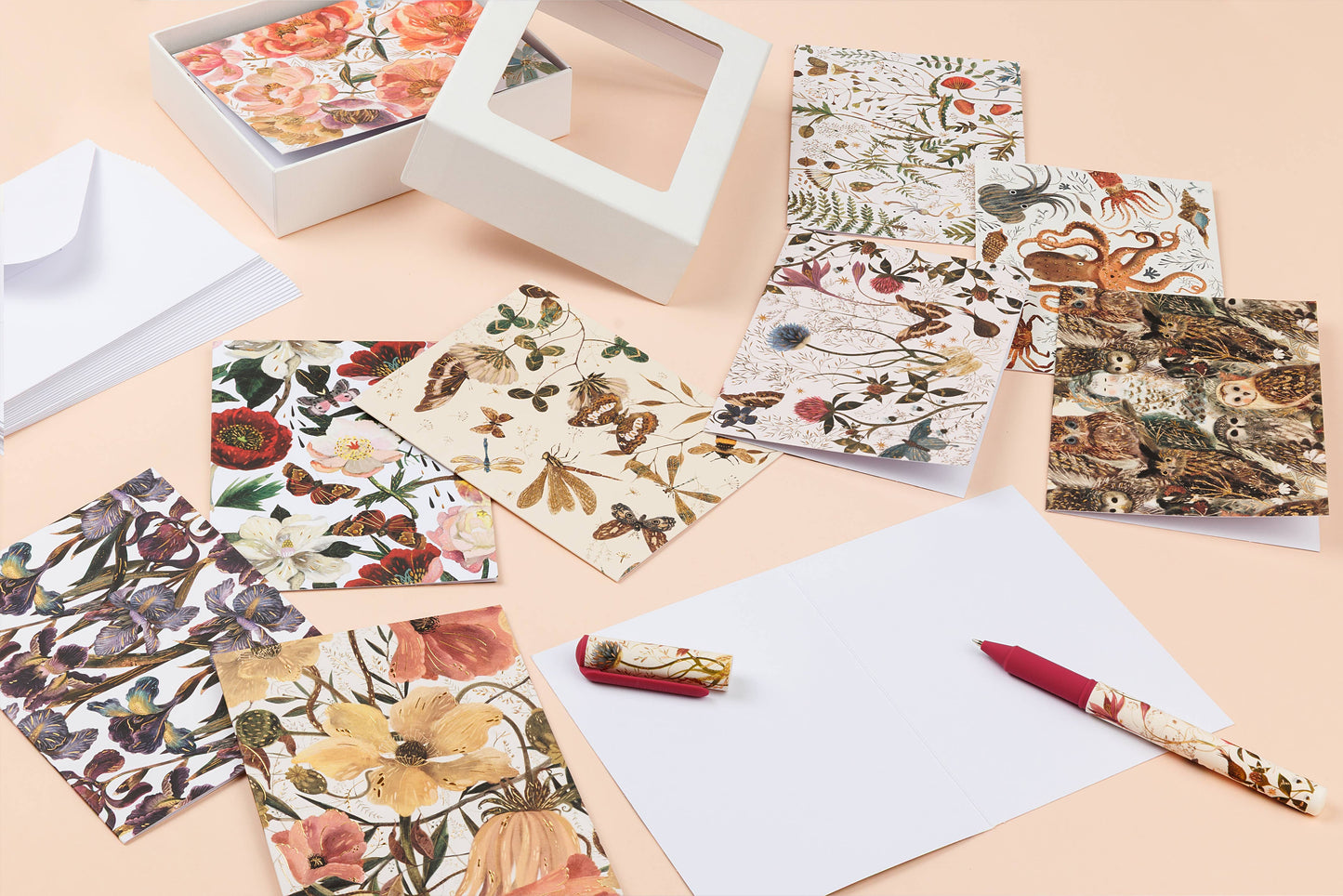 Greens and Flowers Notecards - Set of 16