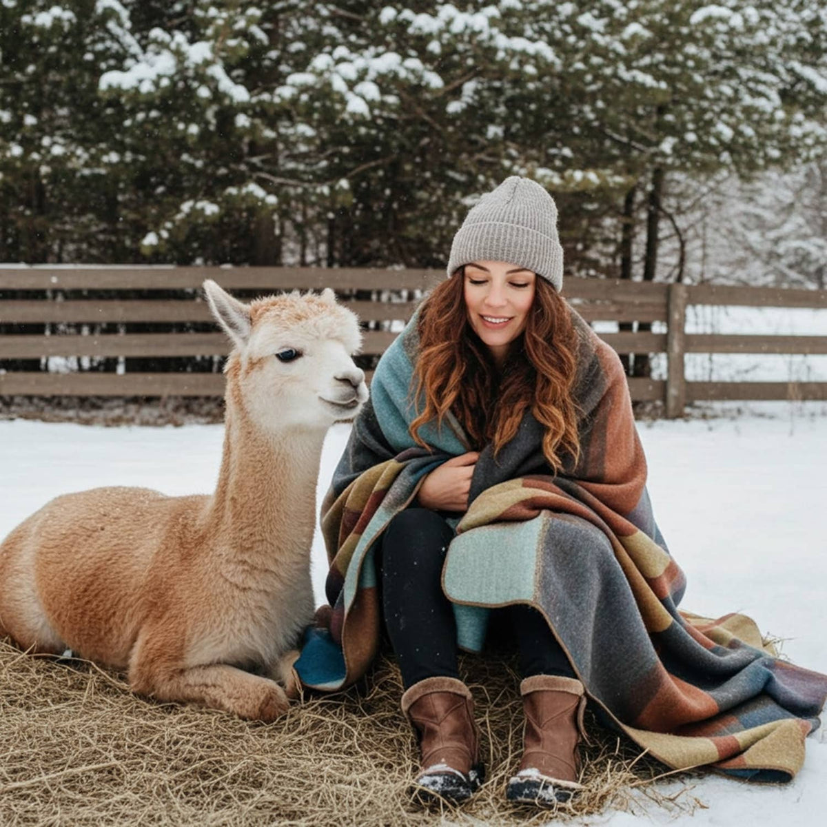 Alpaca Throw Blanket - Prism