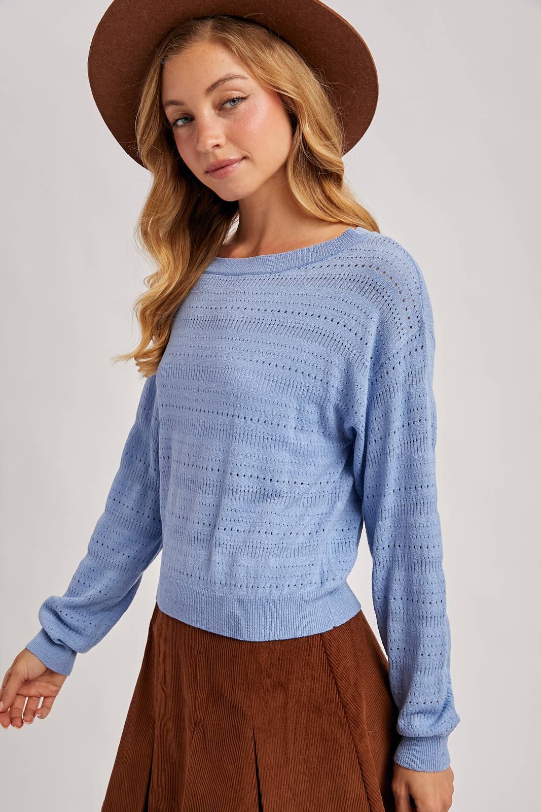 Lightweight Open Knit Pullover Top