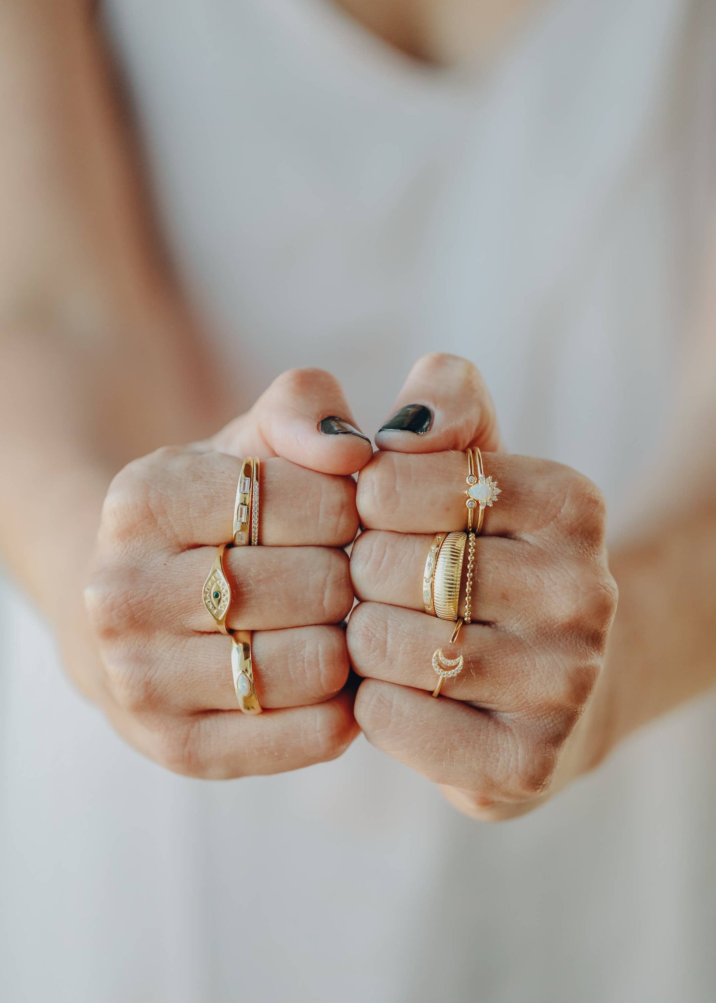 Opal Burst Gold Ring