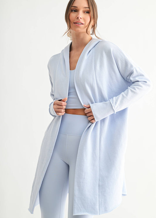 Open Front Longline Hoodie Cardigan